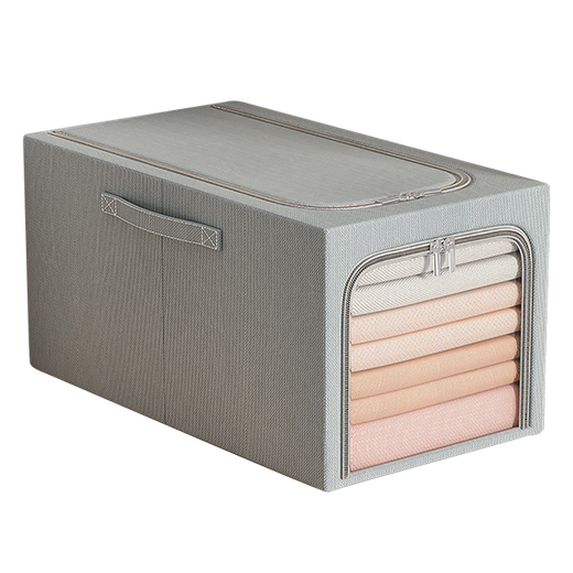 Wanyue Large Window Clothes Cabinet Storage Box 56L Gray