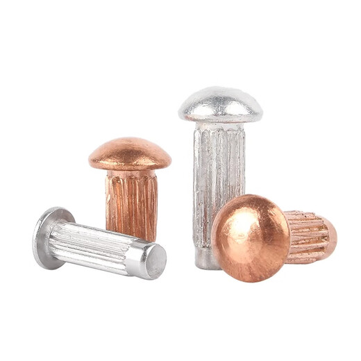 Guwanji aluminum sign rivets GB827 stainless steel knurled aluminum rivets copper nameplate trademark solid rivets fastener collection red copper M2.5x4 200 pieces