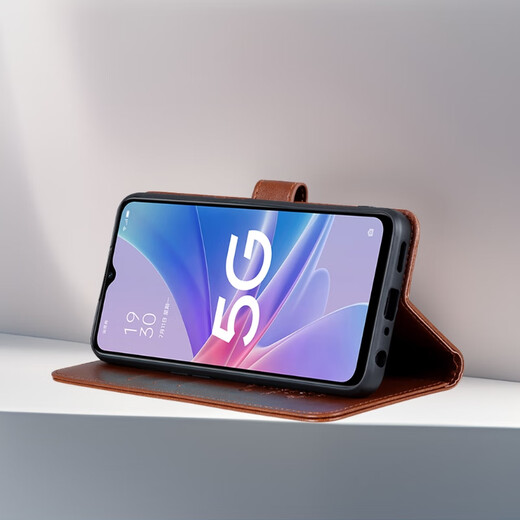 居小智适用oppoReno8手机壳翻盖皮套PGBM10钱包式可插卡外壳全包防摔软内壳带磁扣保护套 oppo reno8【棕色】