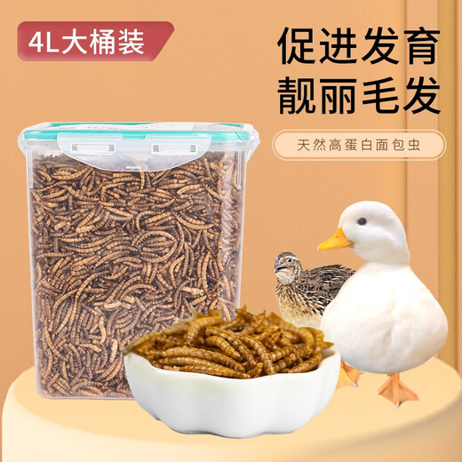 Pet Le Man Cole Duck Mealworm Dried Snacks Rutin Chicken Hamster Food Turtle Food Bird Food Feed Supplies Nutritional Beautiful Hair and Bright Feathers Luxury Full Price Pet Duck Food-Adult Duck 4000ml