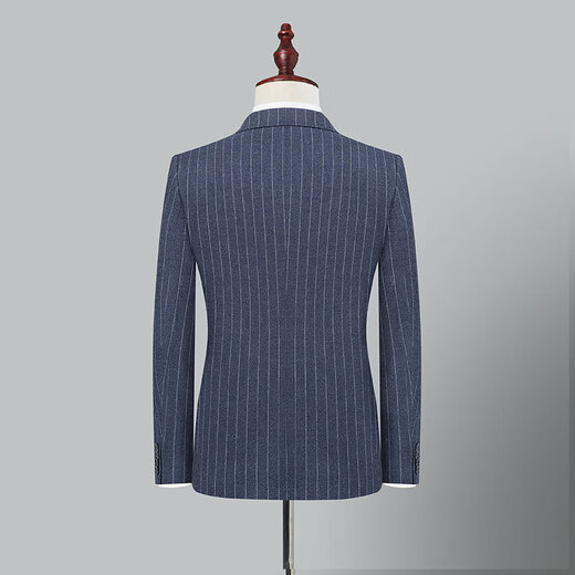 SHANSHAN light luxury brand 2025 new men's suit striped business casual slim suit suit for men blue striped XL 175