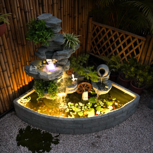 Jardín de villa personalizado al aire libre patio rocoso flujo de agua Fuente de agua Circulación Agua Decoración Decoración Decoración Ornamento Balcón de pescado Estanque 5009 Rockery individual sin piscina