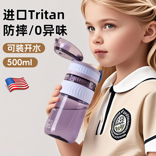 Cica children's water cup men's and women's plastic cup high temperature resistant tritan student school special sports drinking pot scale summer