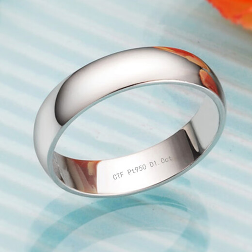 DL 1998 Fat Donglai same style platinum men's ring Pt950 moissanite diamond white gold one carat simple frosted fashion platinum-glossy men's ring