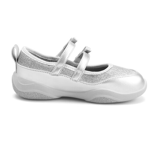 Saturday (St&Sat) children's shoes, girls' small leather shoes, 2025 spring new style fashionable princess shoes, performance shoes, girls and children's shoes for dancing, Star Silver 33, inner length about 21.3cm