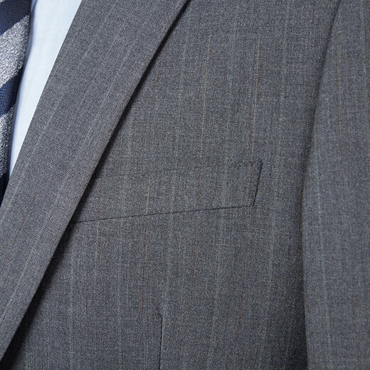 Shanshan (SHANSHAN) light luxury brand 2025 new men's suit suit comfortable business casual wedding suit suit for men gray stripes 2XL 185/52