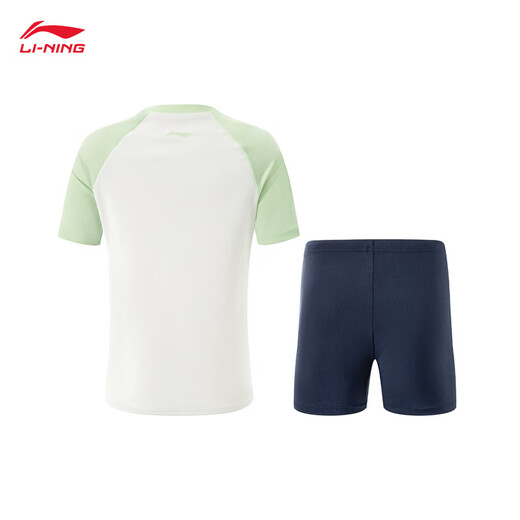 Li Ning children's swimming suit boys 25 new moisture-absorbent quick-drying sunscreen swimsuit and trunks (no returns or exchanges after opening) Standard White/Deep Navy Blue-3 160