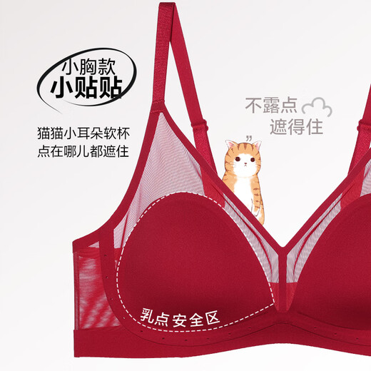 Admiration Zodiac Year Gift Box Red Bra and Panties Set No Wires Seamless Big Breast/Small Breast Underwear Set Big Breasts Show Small Set - Lucky Red Gift Box Style M (165)