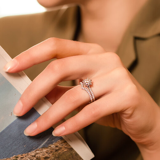 Xuecong VRAI/Ruai Ai Micro Heart Paved Diamond Row Ring CVD Grown Diamonds Imported from California, USA Micro Heart Paved Diamond Row Ring (18K White) Women’s No. 10