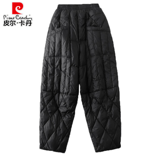 Pierre Cardin Minus 40 Degree Down Pants Women's Outerwear Plus Velvet Thickened Pants 2026 Autumn and Winter New Large Size Fat Harem Cotton Pants Black L Recommended 115-130 Jin Jin equals 0.5 kg
