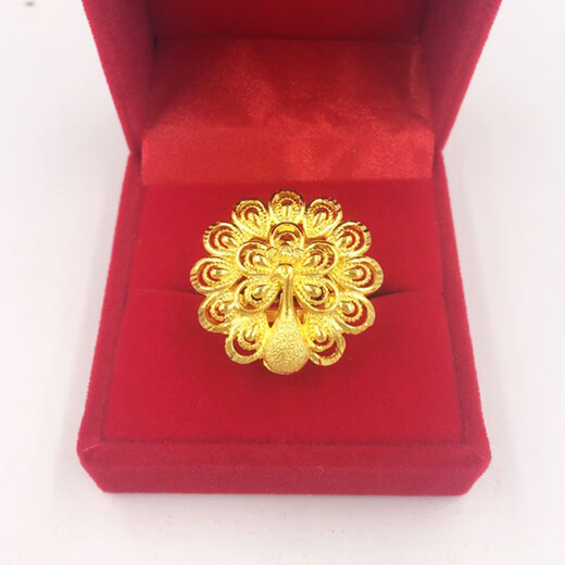 Muqian's new domineering phoenix flower gold-plated necklace female bride wedding dragon and phoenix bracelet set ring earrings three gold ornaments set price