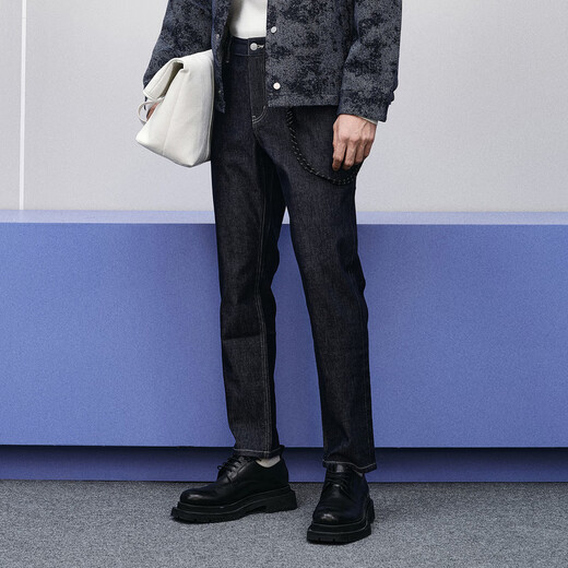 Gxg Men's's Vêtements Gong Jun Sême style Mall de magasinage Jean bleu foncé bleu foncé 175 / L