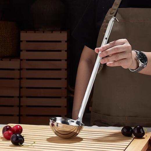 CLCEY commercial stainless steel long-handled measuring spoon grams and spoons sauce flour soup shell baking kitchen 1020g ml set 10g/ml 304 stainless steel one-piece molding