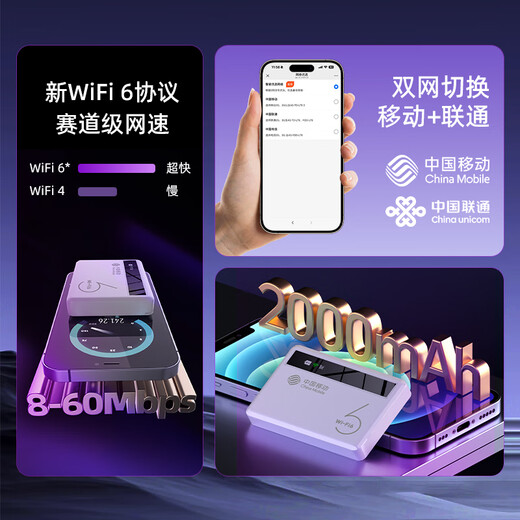 Zhankuo Yunnan Xinjiang dedicado portátil wifi inalámbrico móvil 4G enrutador portátil 5ghzwifi6 coche al aire libre tráfico ilimitado 2025 artefacto de Internet blanco WiFi6 Unicom versión superior disponible en Xinjiang experiencia libre tráfico