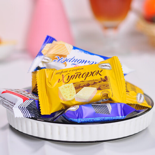 Akonte Russian imported wafer biscuits mixed with multi-flavor Akonte brand snacks 358g