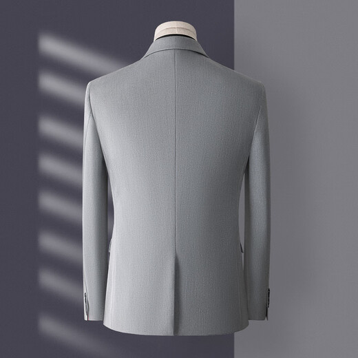 Bird-like suit suit for men, three-piece Korean style slim business casual suit for groom and wedding, medium gray, top + pants + vest, free lining L