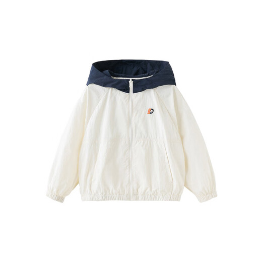 DAVE&BELLA (DAVE&BELLA) medium and large children's jacket 2025 summer new style boys' sun protection clothing children's hoodies fashionable children's outerwear children's clothing off-white ready stock 160 cm (recommended height 150-160cm)