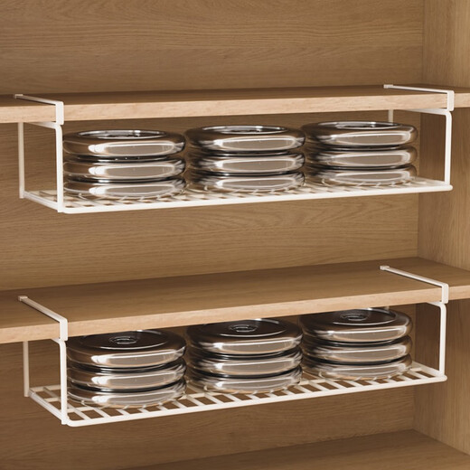 Ou Runzhe Folding Shoe Rack Free of Installation Door Shoe Cabinet Hanger Layered Partition Shoe Holder Basket Storage Rack 60cm White