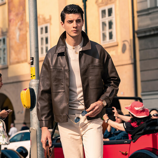 Mr. Bu Henry collar thin wool T-shirt spring and autumn new long-sleeved woolen sweater for men BT12327 Yami Apricot XL (180)