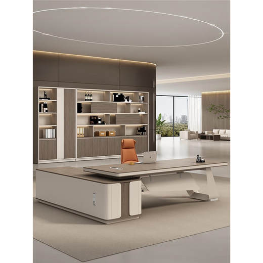 Shusheng boss desk light luxury high-end president simple modern executive desk business luxury manager office home new product table light luxury 2 meters * 0.8 meters + side cabinet