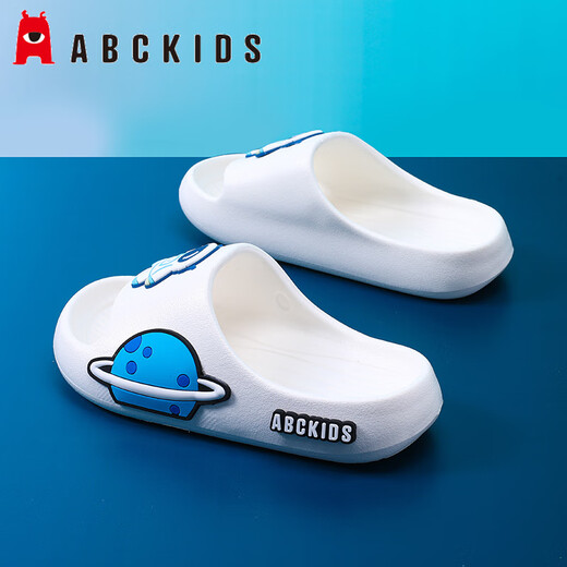 ABC KIDS儿童凉拖鞋男童室内洗澡宝宝家居女童太空一字拖8541米白36-37