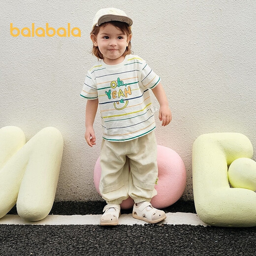 Balabala Baby Kurzarmanzug Junge Baby zweiteiliges Sommerkleid Mädchenkleidung 2025 süß und süß 208225119202