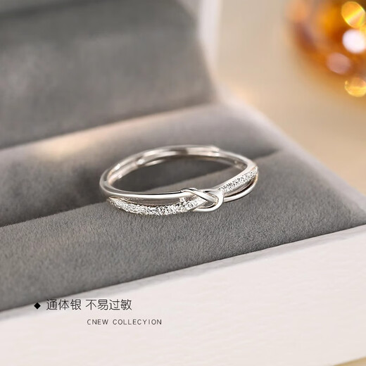 TULM999 sterling silver ring ring for women, versatile open ring, niche practical Valentine's Day birthday gift for girlfriend and wife, 999 silver star ring R0646