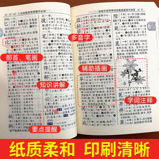 Xinhua Genuine New Student Dictionary Second Edition Double Color Large Character Book People's Education Press People's Education Press Double Color Xinhua Dictionary First Grade Portable Word Dictionary for Primary School Students New Edition Genuine Reference Book Dictionary Small Book for Grades 1-6 New Student Dictionary (Double Color Book)
