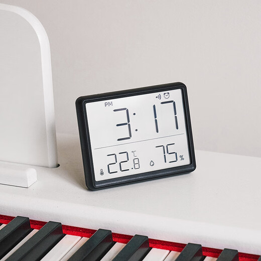 Minimalista Student Flip Travel Reloj LCD Termómetro de reloj de alarma electrónica Plegable Reloj Portable Silencio 9905 Fecha blanca misma Pantalla (magnético + colgante de pared +