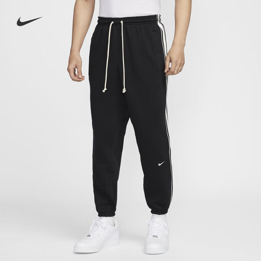 Nike (Nike) Offizielle Therma-Fit-Männer plus Fleece Basketballhose warm HJ3884 010 Schwarz/helles Elfenbeinweiß L.