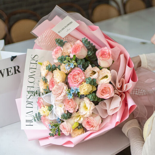 HuaDe Flower Express, rose bouquet, birthday gift for girlfriend to express love within one hour, same-day delivery in the same city, Poetic Garden |dyi10