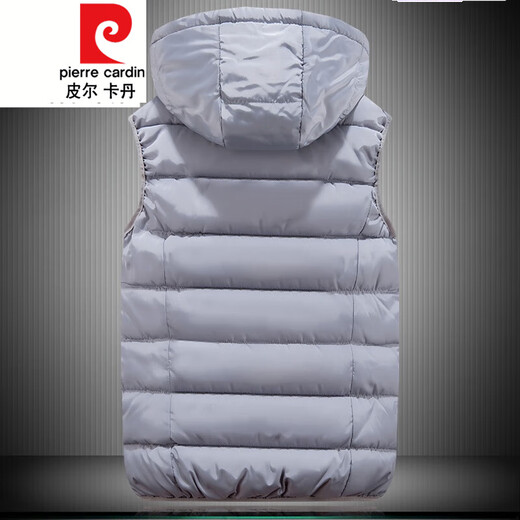 Pierre Cardin Winter Cotton Vest Men's Hooded Vest Men's Loose Vest Korean Style Trendy Down Cotton Sleeveless Jacket Vest Black M 80-100Jin Jin is equal to 0.5 kg