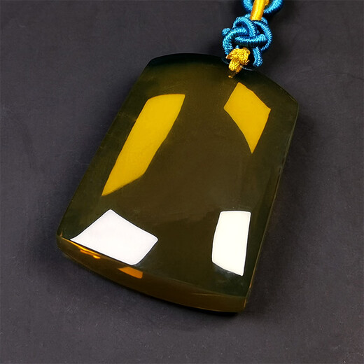 Amber style, one thing, one picture, one certificate, natural blue amber pendant, Fangpai Wushi brand amber pendant, water purification grade, flawless pendant, 15.15g, 44*32*13mm