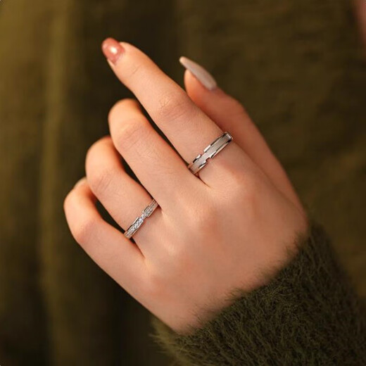 S999 pure silver Jianjia Bailu couple rings, a pair of niche light luxury closed wedding rings, Valentine's Day gift for girlfriend, a pair of Jianjia Cangcang couple rings, exquisite gift box