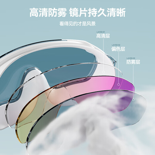 Li Ning (LI-NING) swimming goggles HD waterproof anti-fog large frame coated swimming goggles adult unisex fashionable diving goggles 2067 black and purple