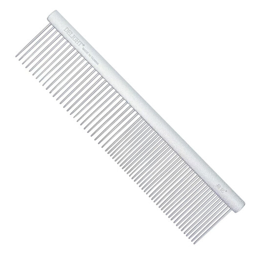 DELIGHT Pet Comb Cat and Dog Comb Ragdoll Cat Knot Comb Teddy Bichon Dog Combing Artifact Pulling Comb DL103-7 Aluminum Handle Comb 19cm-Silver