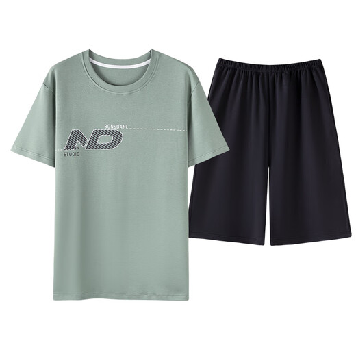 Modal Pyjamas Herren Sommer 2025 NEU NEUE ICE SILD COOL LOOSS LOSSCHLIESSE KOLKELEEVED HAUS KOMBETRICHT FÜR AUSSCHLIESSE SEITE