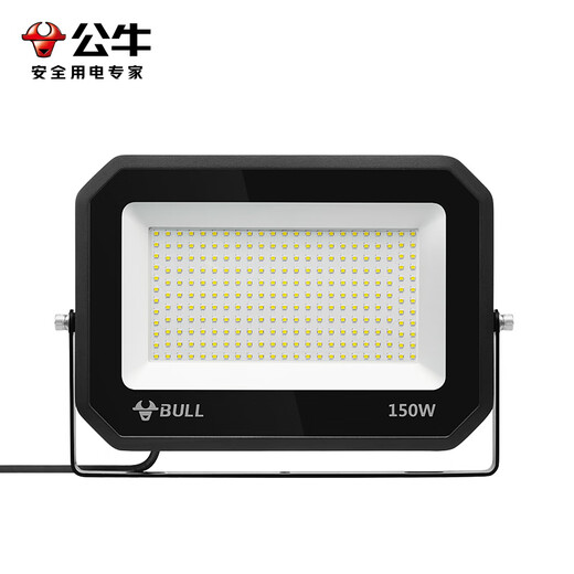 Bull (BULL) LED waterproof floodlight outdoor lighting stadium construction site outdoor rural courtyard searchlight billboard spotlight waterproof 100W lighting about 100m high power official 220V power supply super bright strong light large area IP65 engineering projection light