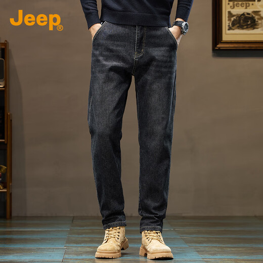 Jeep (JEEP) high-end men's jeans men's 2025 autumn and winter new loose straight casual versatile trendy brand harem pants men's pants
