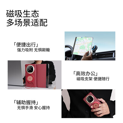 Determined color Huawei certified brand suitable for Huawei Matex6 mobile phone case business light leather flip protective case plain leather x6 collector's edition magnetic all-inclusive upgrade Ruihong