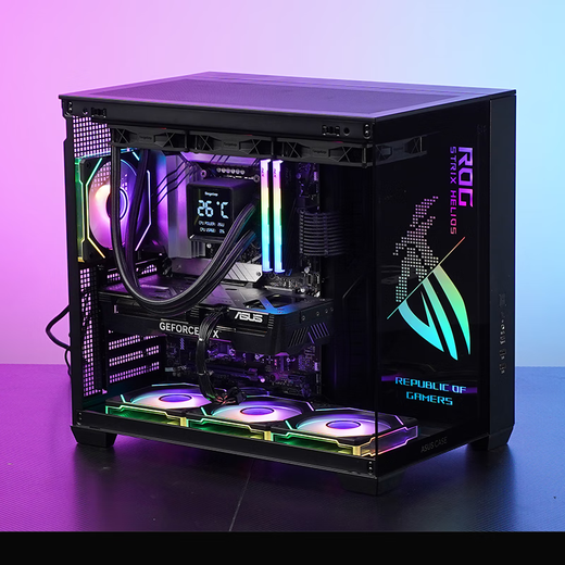 ASUS 24-issue interest-free ultra7 265KF+5060Ti/5070Ti/5080 black ROG ocean view room family bucket custom water-cooled e-sports gaming computer diy host with three U7 265KF丨5070丨32G丨1T ROG family bucket