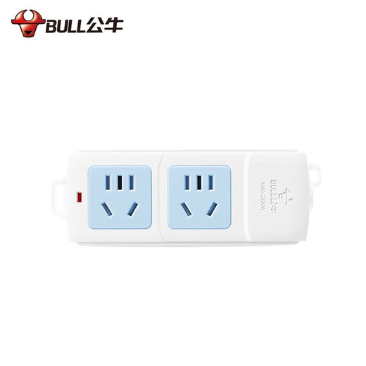 Bull (BULL) socket without wire strip wireless self-wiring semi-finished drag strip weak current box assembly project 2-position two-three plug multi-hole 10A power supply without switch GN-A02