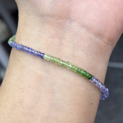 Fujiu natural tanzanite tsavorite glossy abacus disc beads loose beads DIY bracelet necklace semi-finished products imported from India 3.3-3.5mm 1 piece 40cm Buta