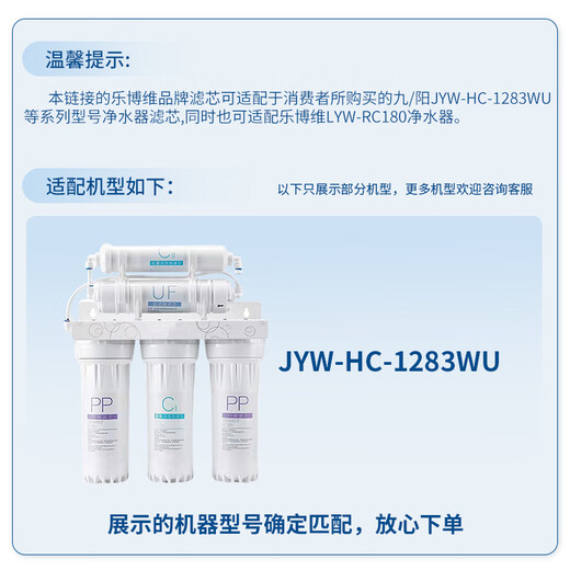 Lebowei Filterelement eignet sich für den Joyoung-Wasserreiniger JYW-HC-1283WU Ultrafiltration Wasserreiniger Fünf-Stufe vollständige Set von Filterelementen