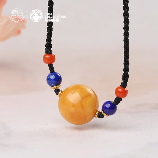 Potala Palace Orphan Beeswax Pendant Lapis Lazuli Transfer Bead Necklace Men's and Women's Colorful Treasure Ornament Birthday Gift for the Year of the Life