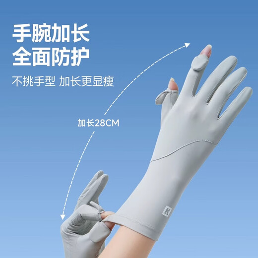 Солнцезащитные перчатки Catman для вождения электромобилей Жен. Защита от ультрафиолета Специальные велосипедные перчатки с полным пальцем Ледяной шелк Сенсорный экран Лето Тонкий стиль Серый Один размер