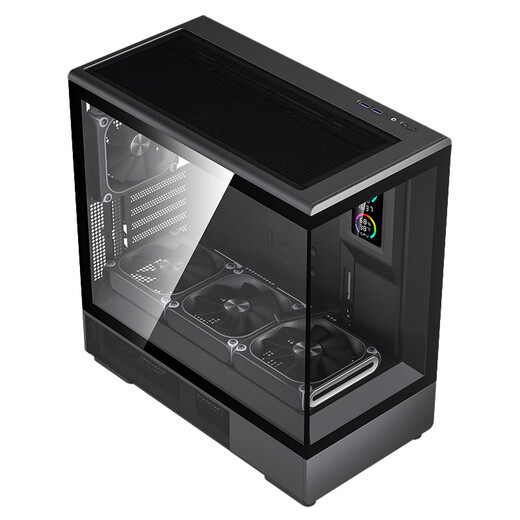 爱国者星璨岚 星璨小岚海景房机箱屏显版无立柱全景侧透高颜值台式机电脑主机箱 小岚 屏显版 黑色