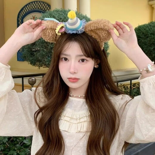 Pei Nanwei Cute Headband Cartoon Plush Headband Navy Hat Duffy Bear Headband Women's Sweet Playground Photo Hair Accessories Women Party Bear Headband 1