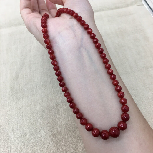 Zhaohao Coral Bead Necklace Akha Ox Blood