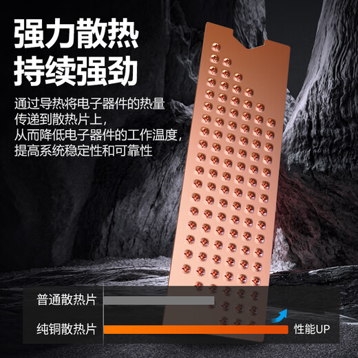 NVV M.2固态硬盘散热片NVME纯铜散热片NGFF散热马甲笔记本SSD散热器导热硅脂垫NT-GT5S